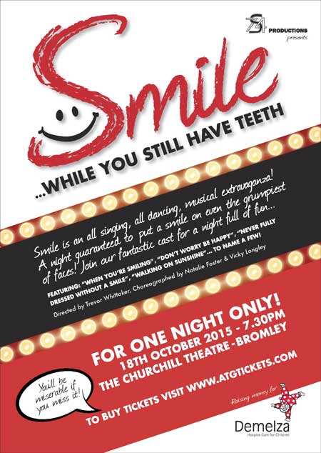 Smile the musical. First performance Bromley Church Hill Theatre Image of S74 Productions show Smile